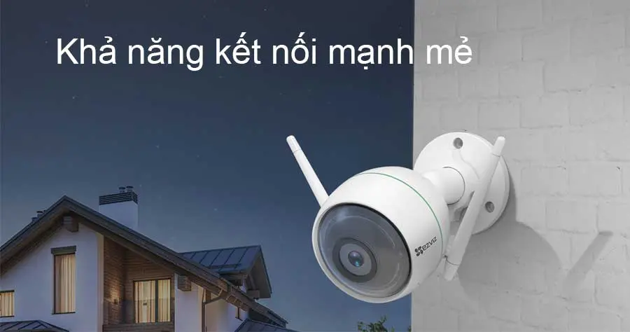 Camera EZVIZ C3WN 2 anten tăng khả năng kết nối mạnh mẻ.