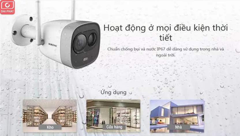 Camera wifi ngoài trời có báo động KBONE KN-B23RL