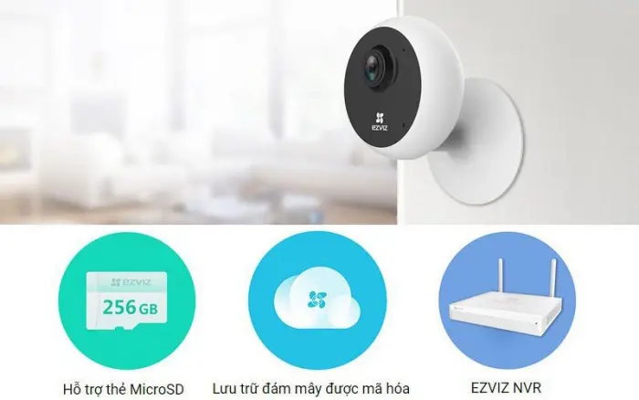 Camera Ezviz C1C hỗ trợ thẻ nhớ Micro SD