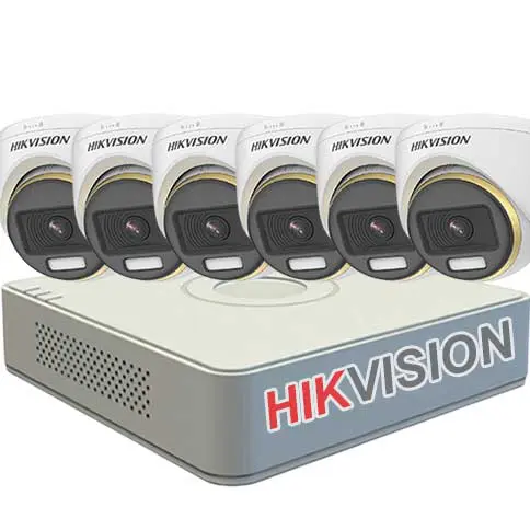 TRỌN BỘ 6 CAMERA ĐÊM CÓ MÀU HIKVISION S-2CE70DF3T-PFS