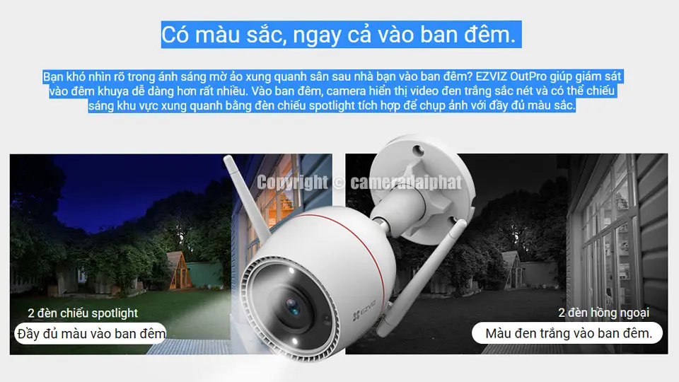 camera ezvizc3tn Có màu sắc, ngay cả vào ban đêm