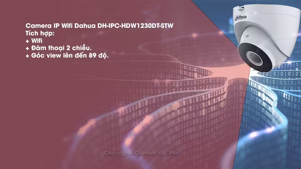 Camera Wifi Dahua DH-IPC-HDW1230DT-STW FHD 1080P, Tích hợp đàm thoại 2 chiều. 6 CAMERA IP WIFI DAHUA DH-IPC-HDW1230DT-STW