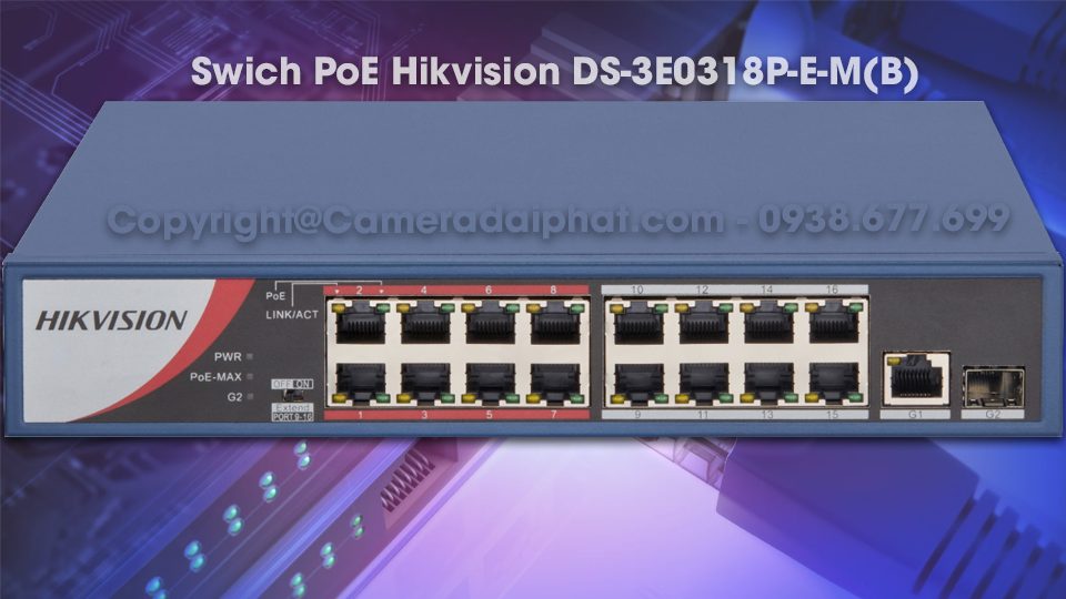 Swich PoE 16 Port Hikvision DS-3E0318P-E/M(B) Chính Hãng