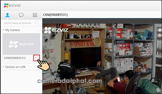 cach xem camera voi phan mem EZVIZ pc studio tren may tinh pc camera dai phat h4