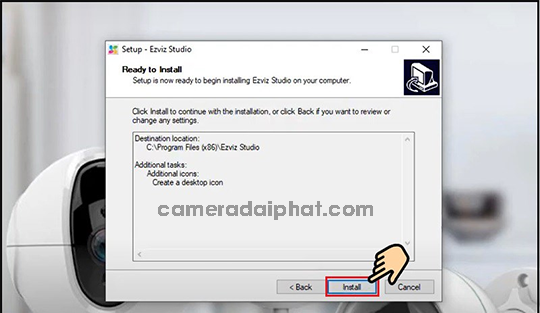 Click "Install" tại màn hình "ready to Install"