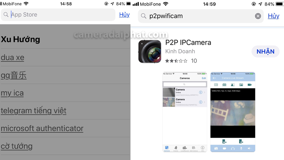 tải phần mềm xem và quản lý camera P2PWiFICam
