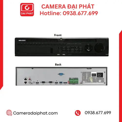 ĐẦU GHI HÌNH IP 64 KÊNH HIKVISION DS-9664NI-I8 MẶT TRƯỚC VÀ SAU