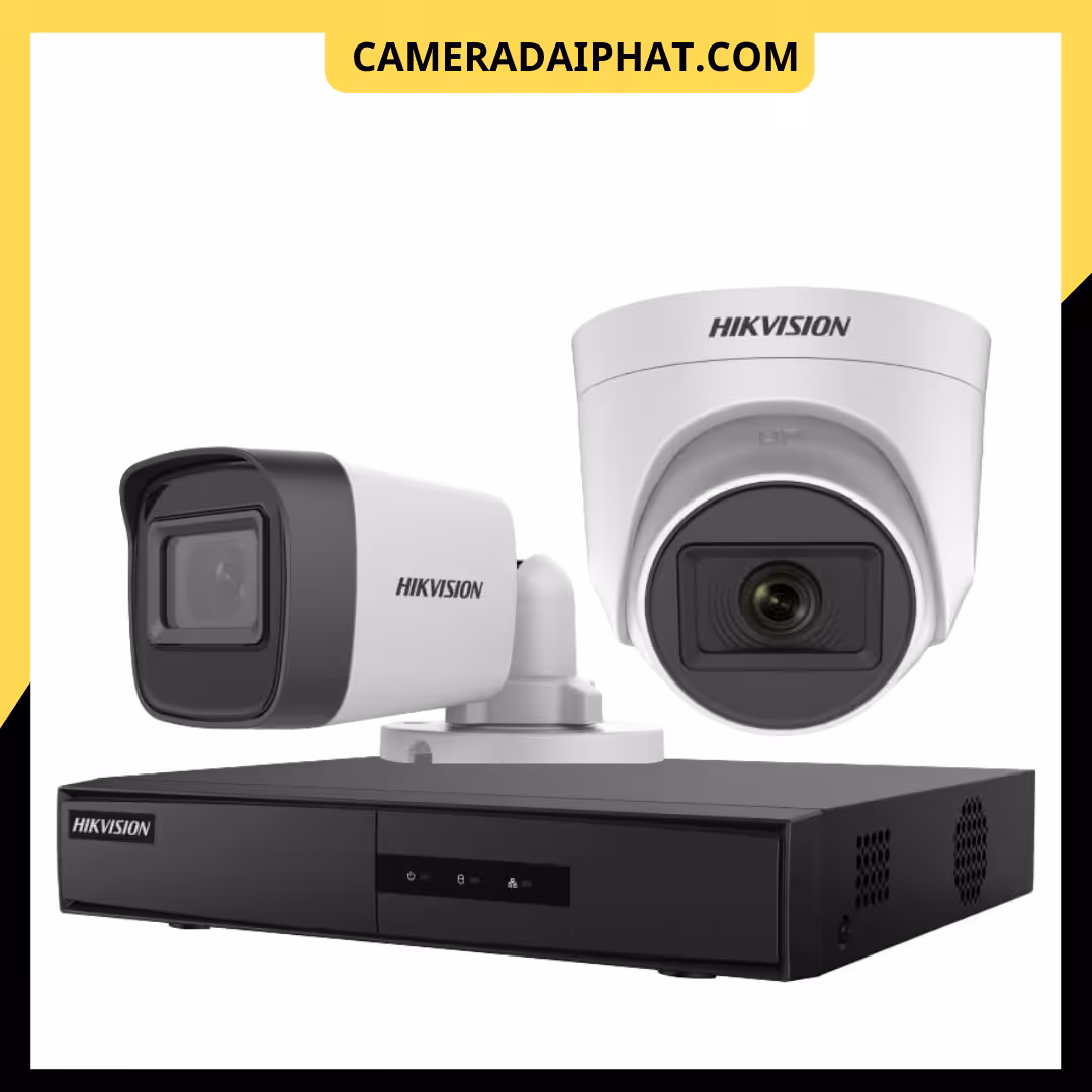 Trọn bộ 2 camera Hikvison HD TVI 2MP 1 Trọn bộ 2 camera HD TVI 2MP có dây, tại camera Đại Phát